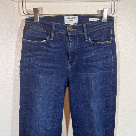 FRAME denim Le High Straight jeans tuxedo split - Picture 3 of 12